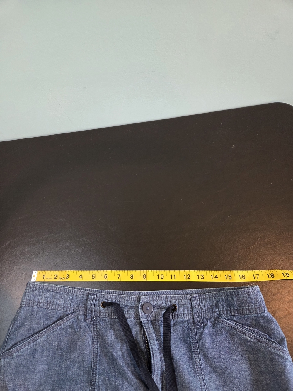 White Stag Size 12 Chambray Denim Skort with Drawstring Waist 100% Cotton - Picture 10 of 10